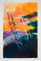 Monotype titled - Sunset - Winter